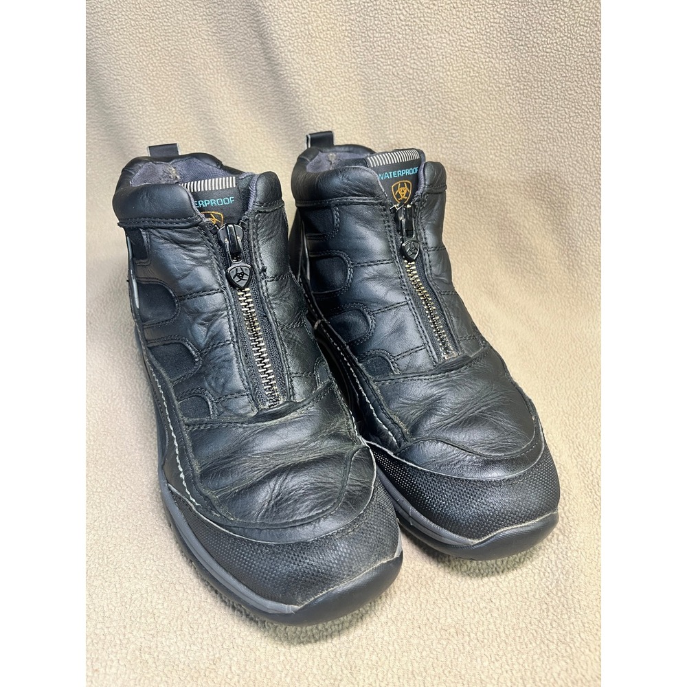 Ariat Waterproof Black Leather Front Zip Paddock Boots ATS Work Equestrian Mens